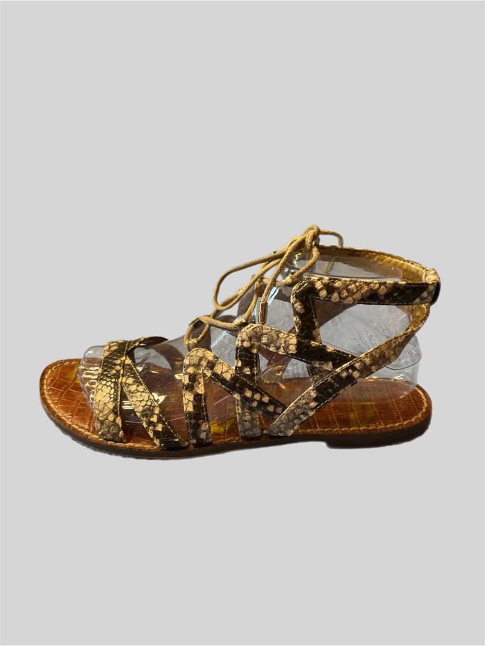 Sam Edelman "Gemma" sz 8M Lace-up Snake Print Gladiator Sandals Summer - Picture 5 of 14